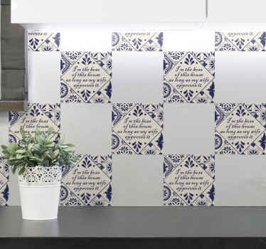 Autocolantes azulejos decorativos Chefe da casa - TenStickers