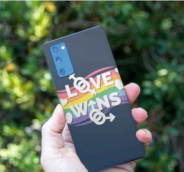 Conceptul zilei mândriei dragostea câștigă autocolante samsung - TenStickers