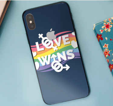Pride day -konseptet kjærligheten vinner iphone skin - Tenstickers