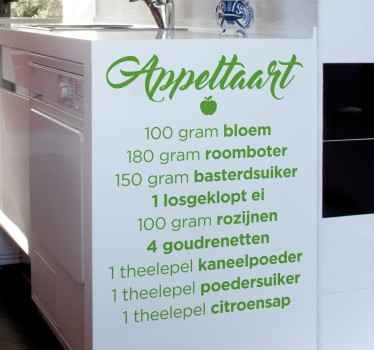 Muursticker Recept Appeltaart - TenStickers