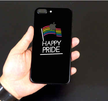Rainbow flag message iPhone sticker - TenStickers