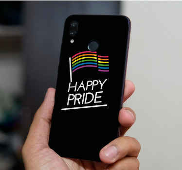 Colorful pride day labels huawei sticker - TenStickers