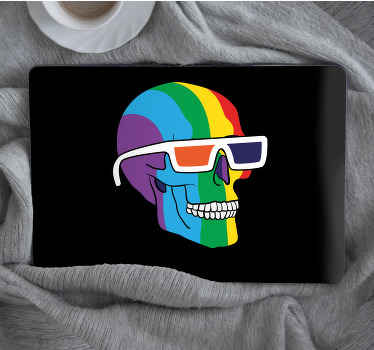 Colorful Skull Frame Laptop sticker - TenStickers
