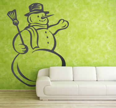 Wandtattoo Schneeman mit Hut - TenStickers