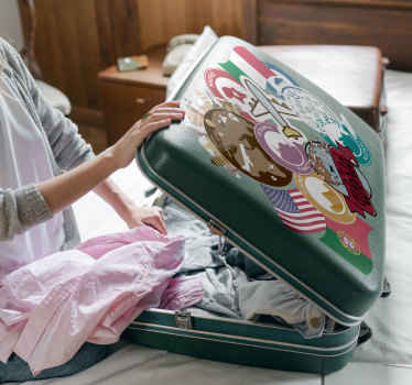 Vintage weltkarte-illustrationsaufkleber - TenStickers