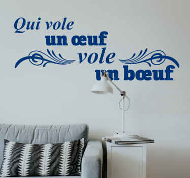 Sticker Mural Citation Qui vole un œuf - TenStickers