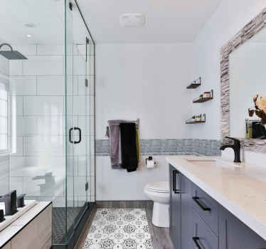 Cenefa adhesiva cuadrados textura piedra - TenVinilo