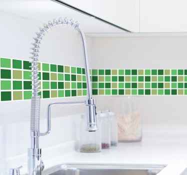 Zöld színű csempe szegély matrica - TenStickers