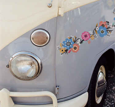 Camper sticker bloemen koord - TenStickers