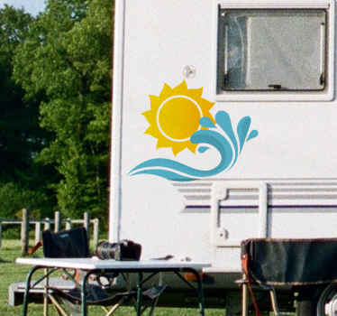 Zon en zee sticker voor camper - TenStickers