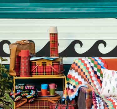 camper sticker retro golven - TenStickers