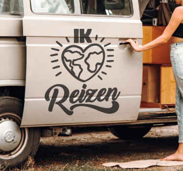 camper sticker ik hou van reizen - TenStickers