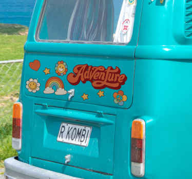 Adventure camper sticker vrolijke stijl - TenStickers