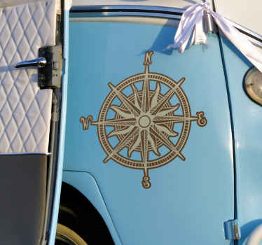 Kompas noordelijke ster camper sticker - TenStickers