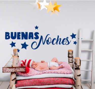 Vinilo ilustración Buenas noches rodeado de estrellas - TenVinilo