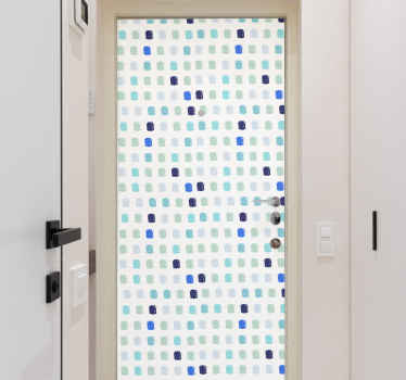 Colorful Square Pattern door sticker - TenStickers