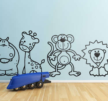 快乐的野生动物孩子贴纸 - TenStickers