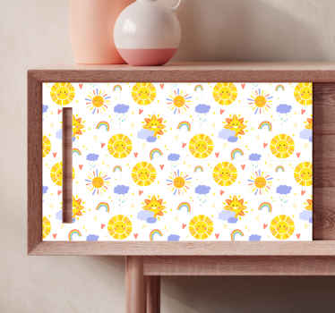 Klebefolie Möbel Pastellfarbene regenbögen und wolken - TenStickers