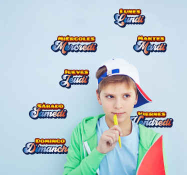 Sticker Chambre Enfant Jours de la semaine - TenStickers