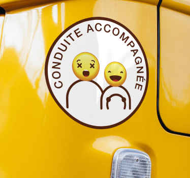 Autocollant conduite accompagnée humoristique - TenStickers