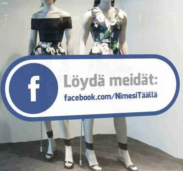 Volg ons op facebook-ikkunan tarra - Tenstickers