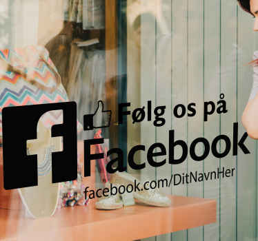 Følg os på facebook-vindues navn klistermærke - TenStickers