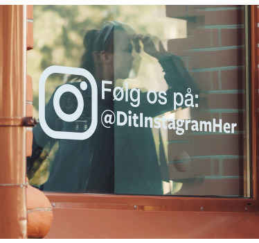 Følg os på instagram vinduet navn klistermærke - TenStickers