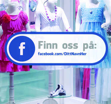 Som oss på facebook vinduet klistremerke - Tenstickers