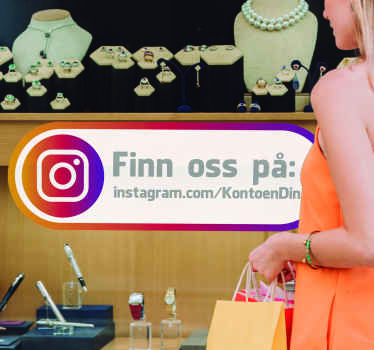 Finn oss på instagram vinduet klistremerke - Tenstickers