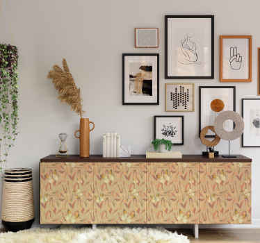 Autumn flores pattern furniture sticker - TenStickers