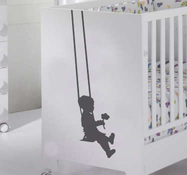 Kids Silhouette Boy Swing Decal - TenStickers