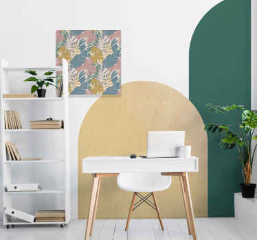 Curved geometric accent office wall sticker - TenStickers