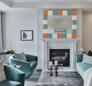 Sticker miroir cadre géométrique coloré - TenStickers