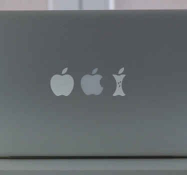 Sticker ordinateur trognon de pomme - TenStickers