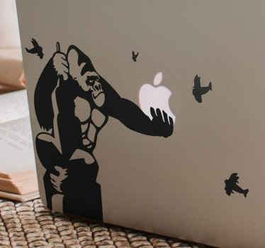 Sticker Macbook pomme et King Kong - TenStickers
