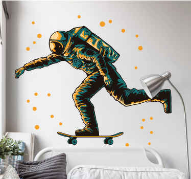 Astronaut Skateboarding Figure object sticker - TenStickers