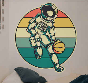 Cosmonaut Engaged in Basketball wall sticker - TenStickers