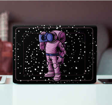 Adesivo per laptop astronauta con macchina fotografica - TenStickers