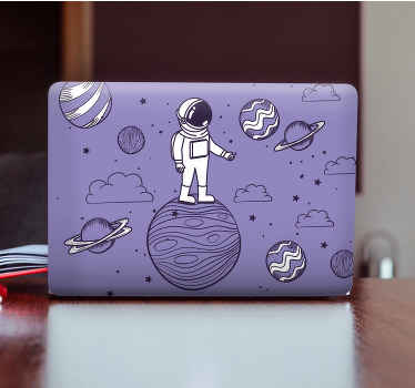 Astronaut on Planet laptop skin - TenStickers