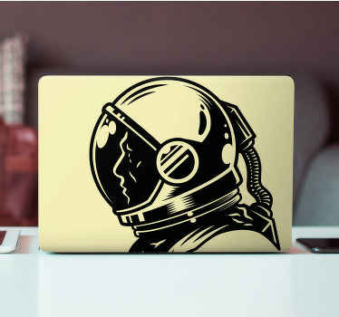 빈티지 흑백 우주 비행사 노트북 스킨 - TenStickers