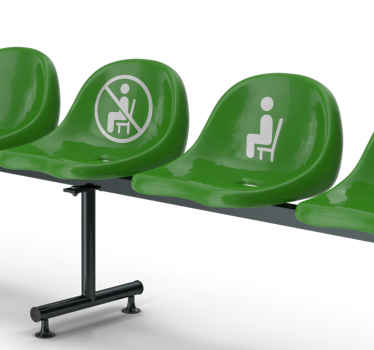 Señalética adhesiva no sentarse - TenVinilo