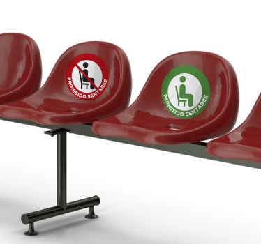 Señalética adhesiva permitido sentarse - TenVinilo