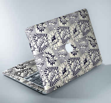 Vinilo para macbook comic blanco y negro - TenVinilo