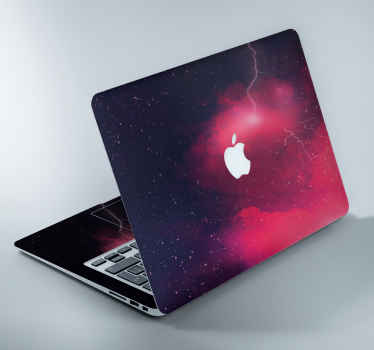 Vinilo macbook galaxia azul y rosado - TenVinilo