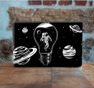 Pegatina para portátil bombilla astronauta - TenVinilo