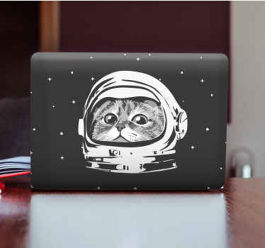 Naklejka na laptopa kot astronauta oryginalny design - TenStickers
