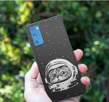 宇宙飛行士猫オリジナルデザインサムスンステッカー - TENSTICKERS