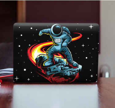Adesivo per laptop avventura dell'astronauta flottante - TenStickers