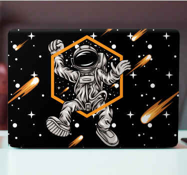 Adesivo per laptop astronauta fluttuante cosmico - TenStickers
