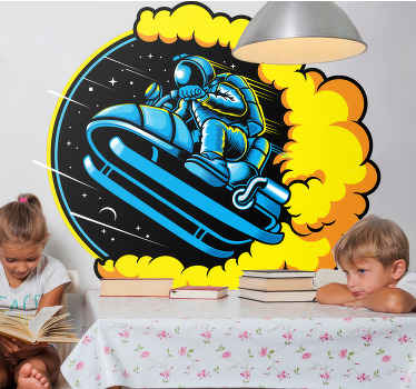 Astronaut hopper vægklistermærke til soveværelse - TenStickers